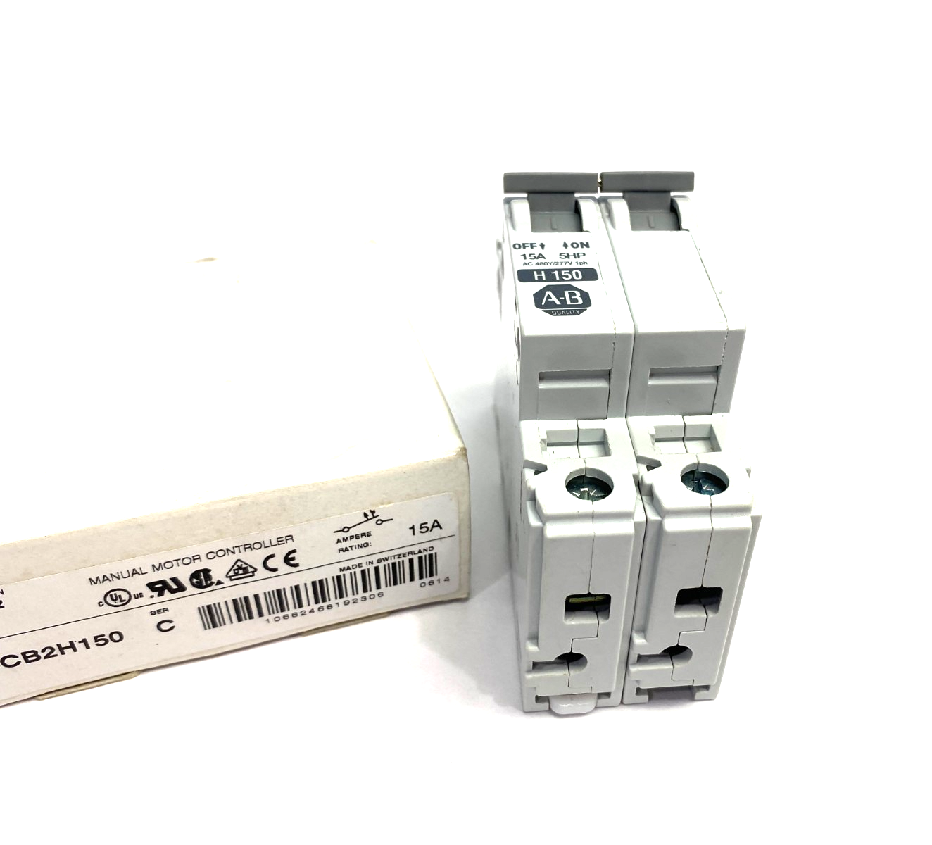 Allen Bradley 1492-CB2H150 Ser. C Manual Motor Controller Circuit Breaker 15A 2P - Maverick Industrial Sales