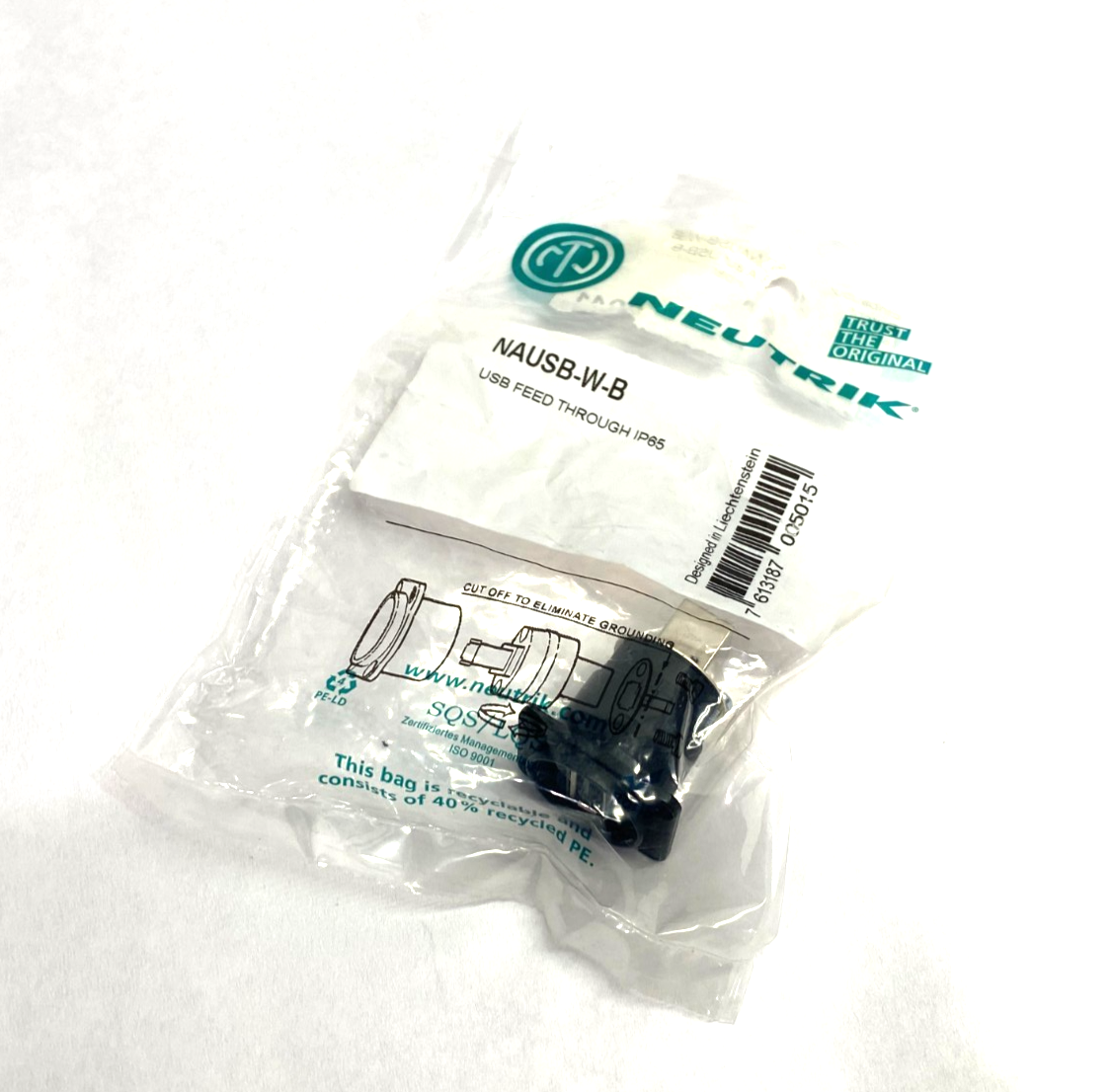 NAUSB-W-B | Neutrik Reversible USB A/B Adapter Feed-Through - New - Maverick Industrial Sales