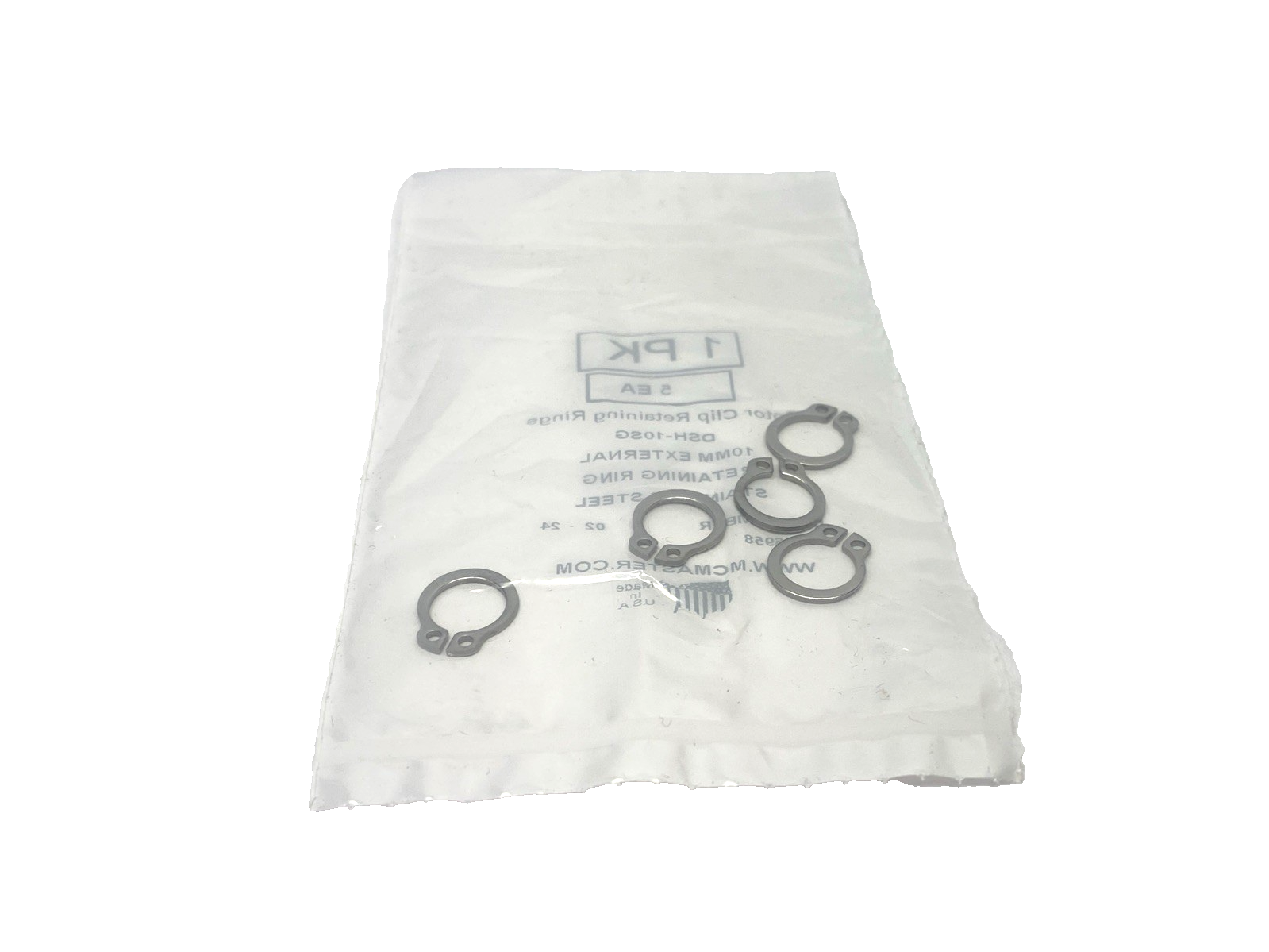 DSH-10SG 5pk Rotor Clip External Retaining Ring For 10mm Shaft SS 10-PACKS 50pcs - Maverick Industrial Sales