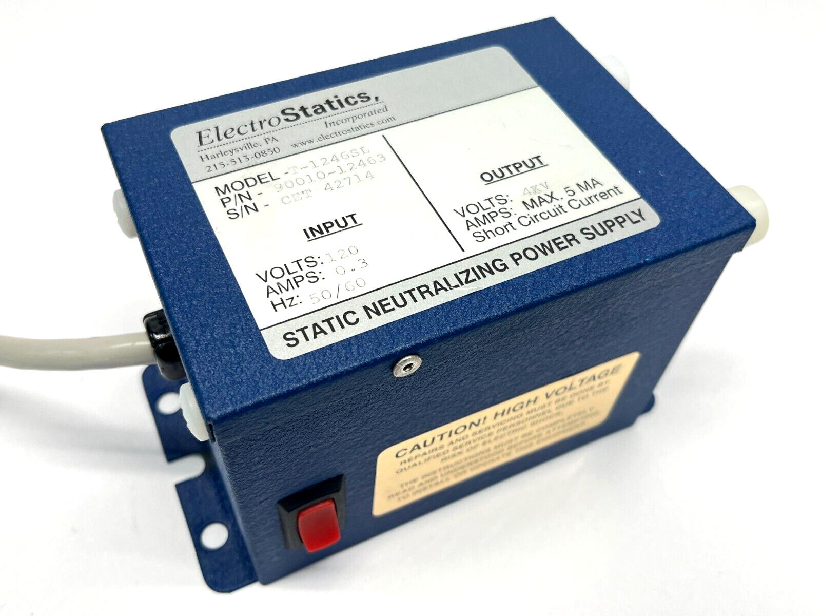 ElectroStatics T-1246SL Static Neutralizing Power Supply 4KV 90010-12463 - Maverick Industrial Sales
