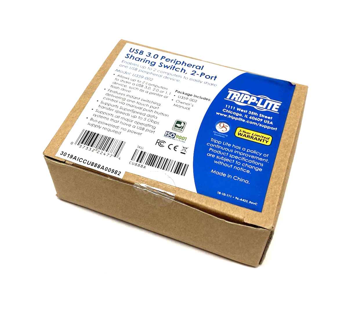 Tripp Lite U359-002 USB 3.0 Gen 1 Peripheral Sharing Switch 2-Port - Maverick Industrial Sales