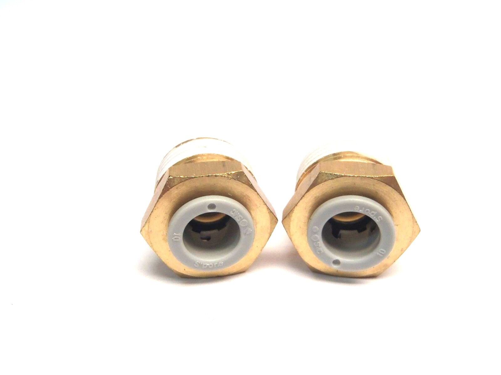 SMC KQ2H10-04AS 1/4 NPT Tube To 10mm Male Brass Threaded Adapter LOT OF 2 - Maverick Industrial Sales