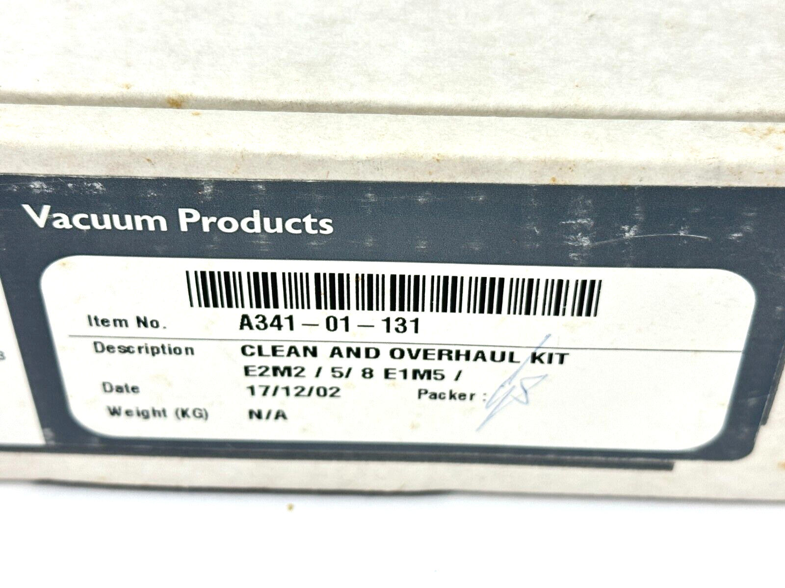 Edwards A341-01-131 Clean And Overhaul Kit E2M 2/5/8 E1M5 - Maverick Industrial Sales