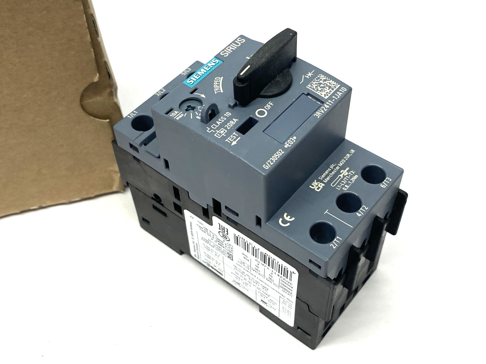 Siemens 3RV2411-1JA10 SIRIUS Circuit breaker size S00 for transformer protection - Maverick Industrial Sales