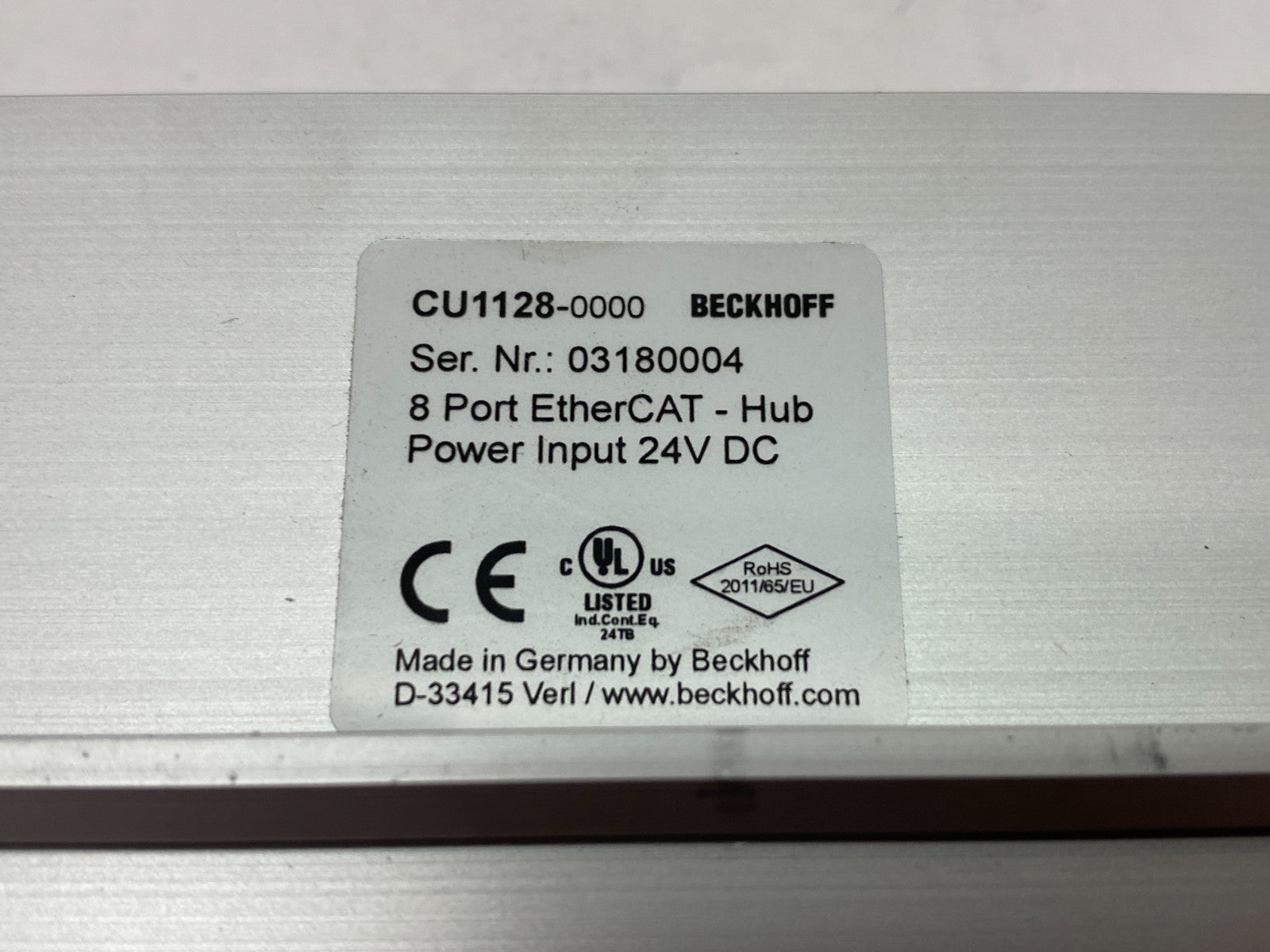 CU1128-0000 | Beckhoff EtherCAT 8-Port Infrastructure Junction, RJ45, 100 MBit/s - Used - Maverick Industrial Sales