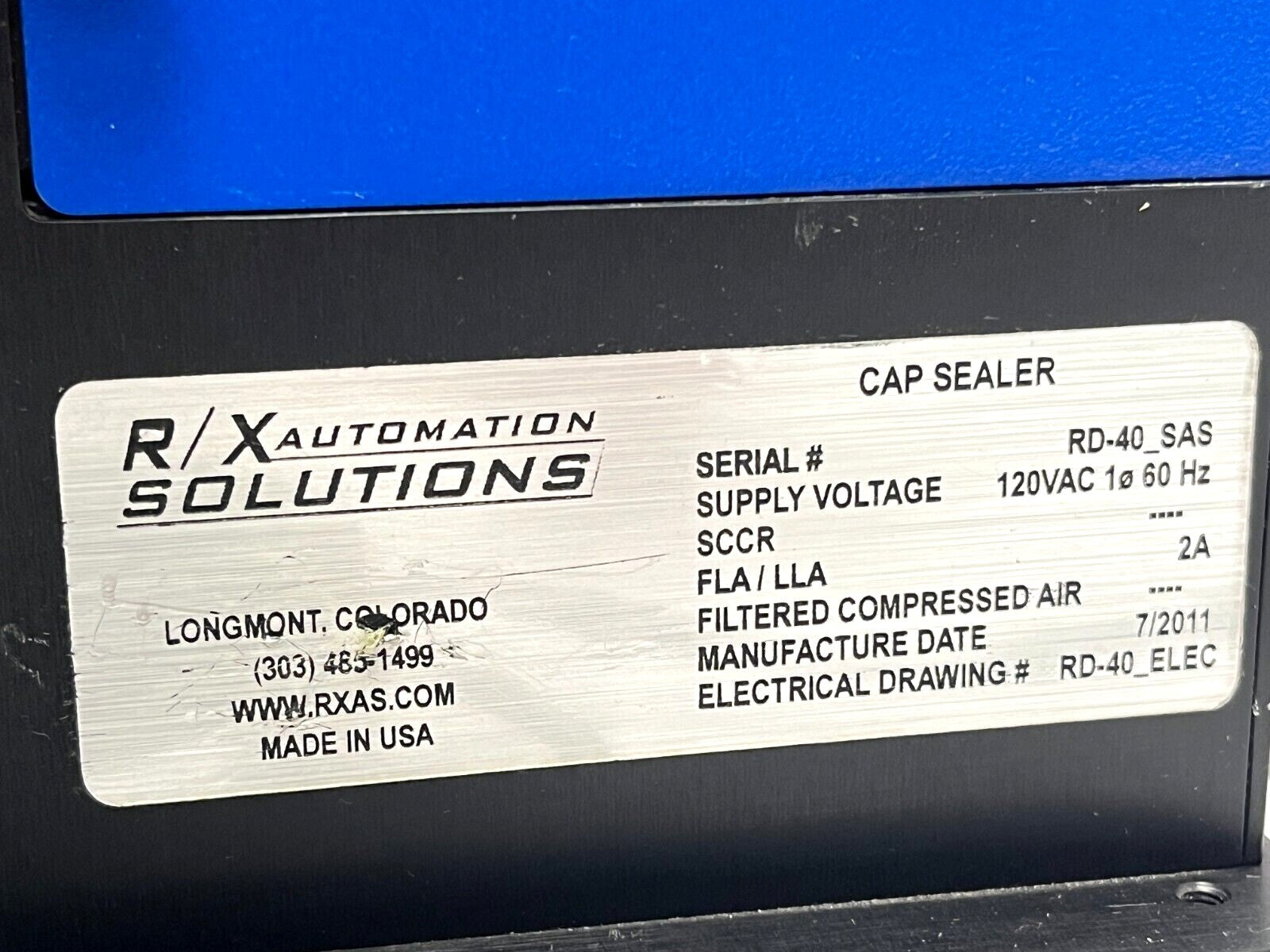 R/X Automation Solutions RD-40 Cap Sealer 2A 120VAC - Maverick Industrial Sales