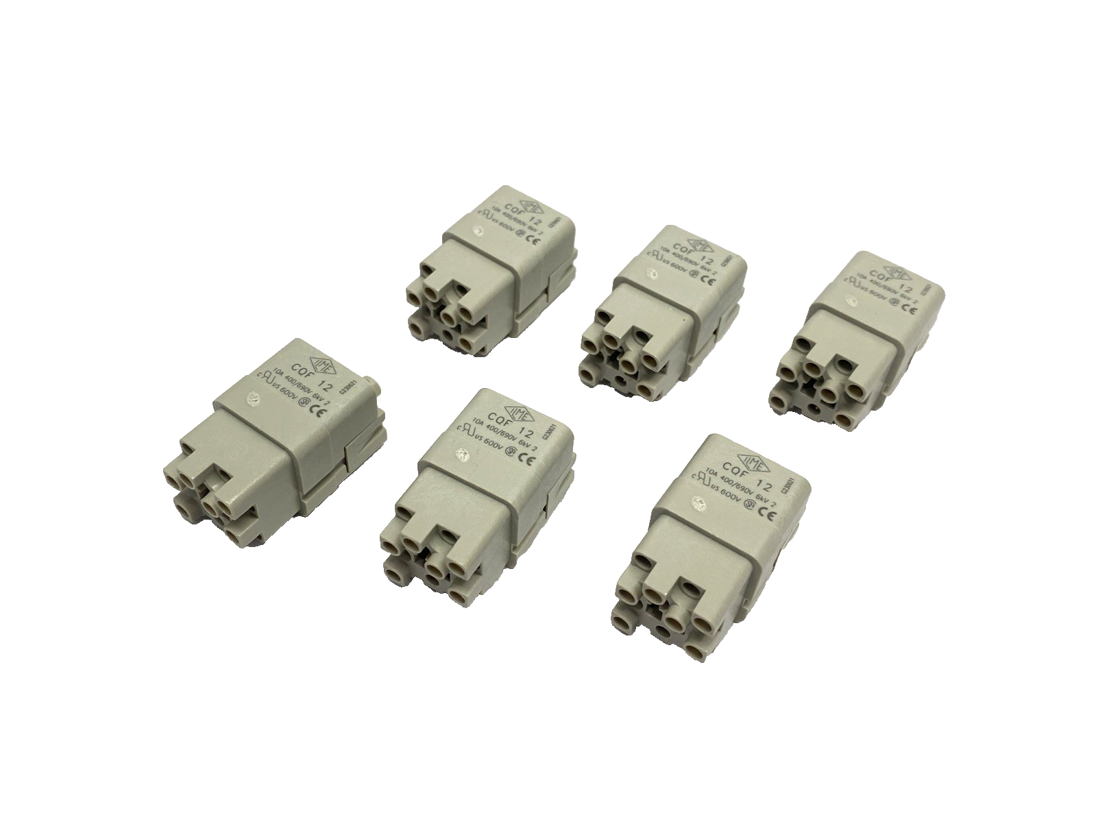 CQF 12,CQF-12 | ILME CQF 12 Female Crimp Connector Insert 12-Pole + PE 10A LOT OF 6 - New - Maverick Industrial Sales