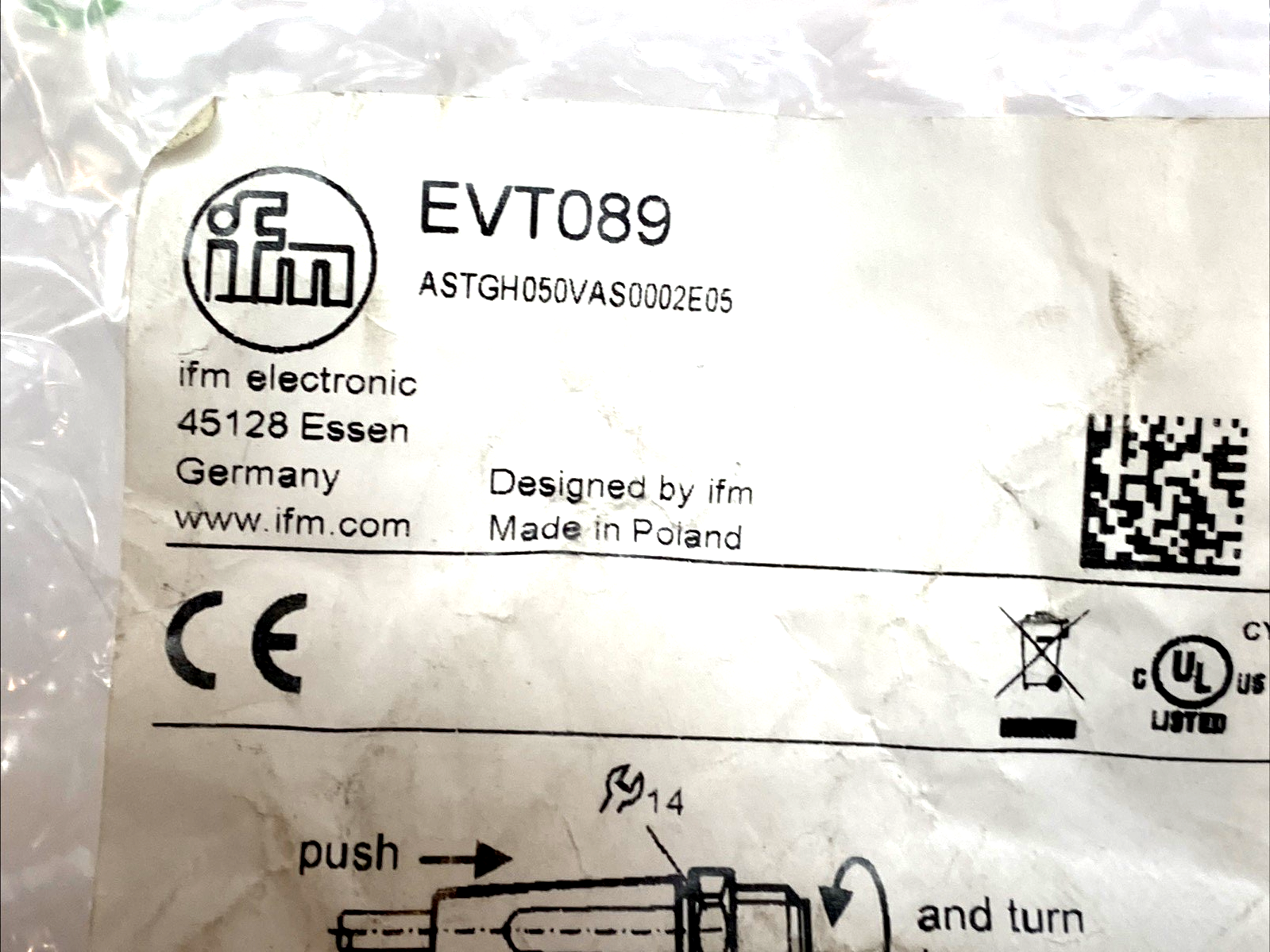 EVT089 | IFM M12 5-Pin Male Cordset PVC 2m - New – Open box - Maverick Industrial Sales