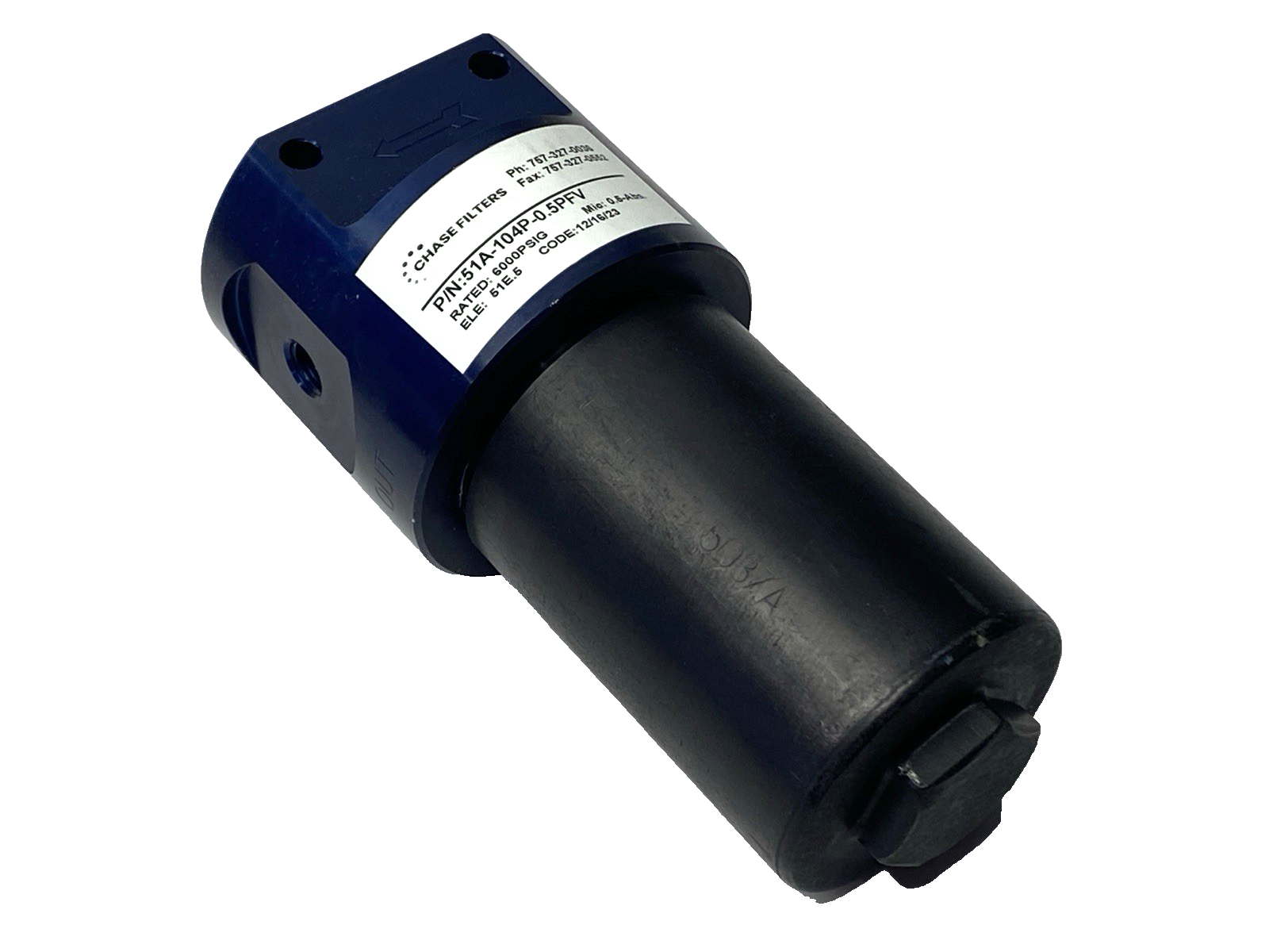Chase Filter 51A-104P-0.5PFV T-Type High Pressure Filter, 6000PSIG - Maverick Industrial Sales