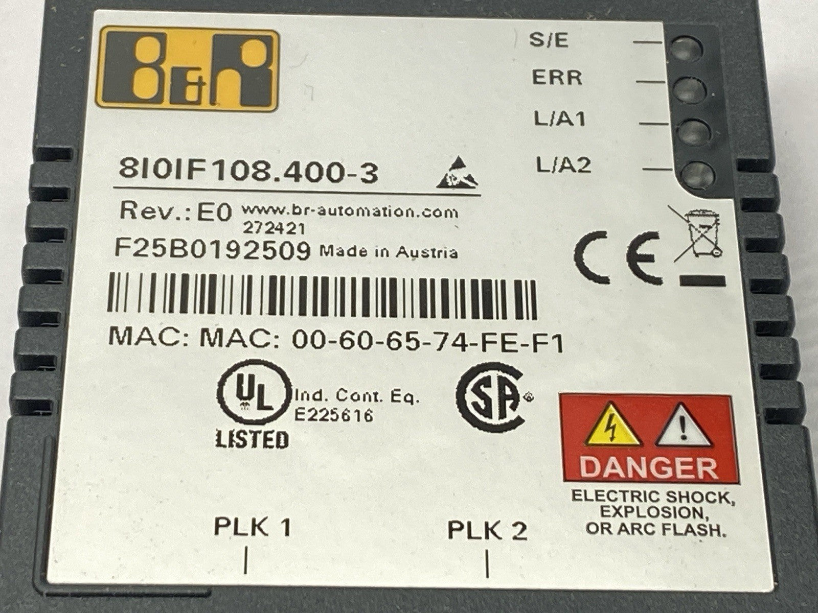 8I0IF108.400-3 | B&R Rev E0 POWERLINK V2 Interface Module - New – Open box - Maverick Industrial Sales