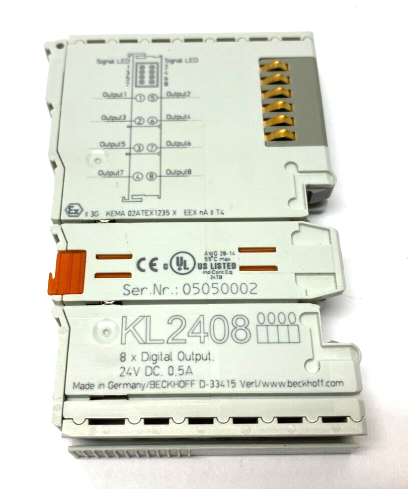 KL2408 | Beckhoff Digital Output Terminal 8-Channel 24VDC 0.5A - Used - Maverick Industrial Sales
