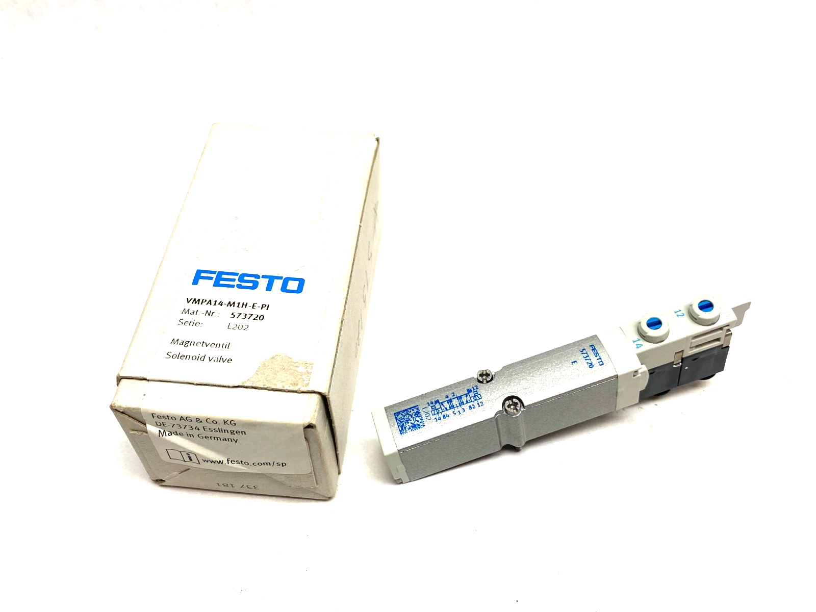 Festo VMPA14-M1H-E-PI Solenoid Valve 5/3 Exhausted 573720 - Maverick Industrial Sales