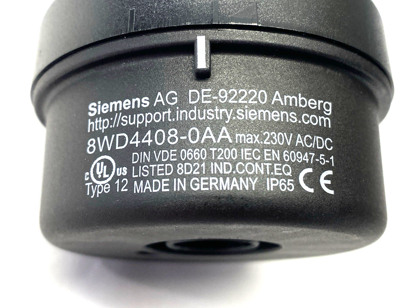 Siemens 8WD4408-0AA Stack Light Signalling Column Connection Element 70mm Dia. - Maverick Industrial Sales
