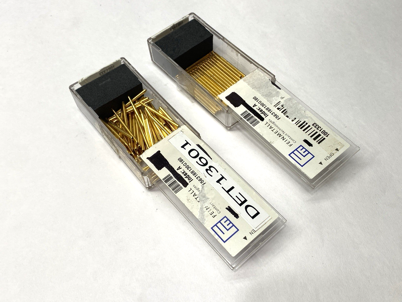 Feinmetall 1001333 Basic Contact Probes 33mm Length F56318B130G180 LOT OF 131 - Maverick Industrial Sales