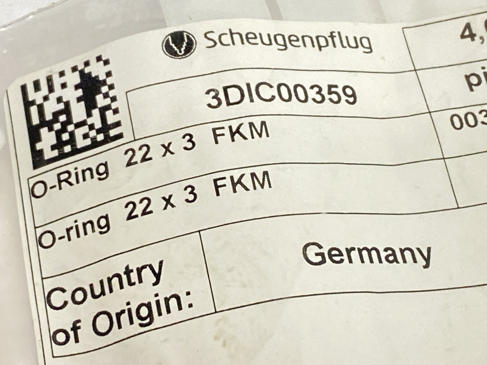 3DIC00359 | Scheugenpflug O-Ring 22.0mm X 3.0mm FKM LOT OF 8 - New – Open box - Maverick Industrial Sales