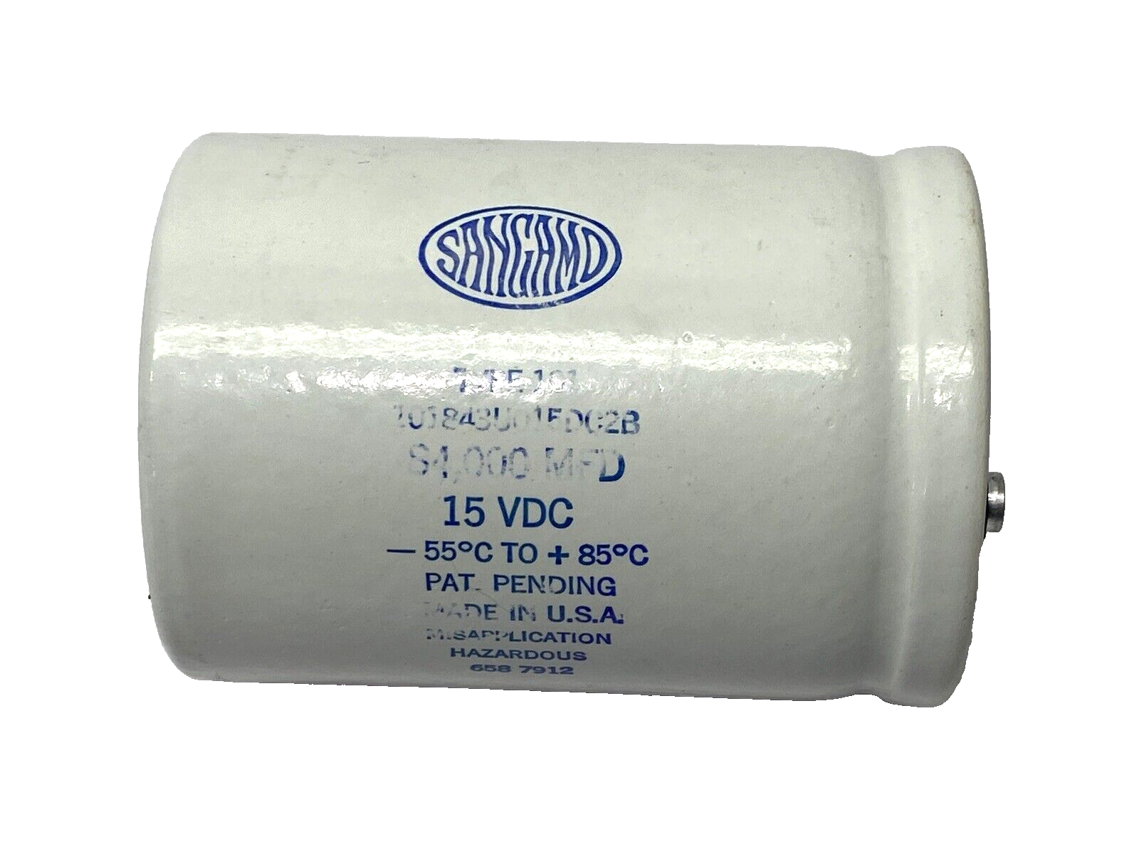 101843U015DC2B | Sangamo Aluminum Electrolytic Large Can Capacitor 15VDC - Used - Maverick Industrial Sales