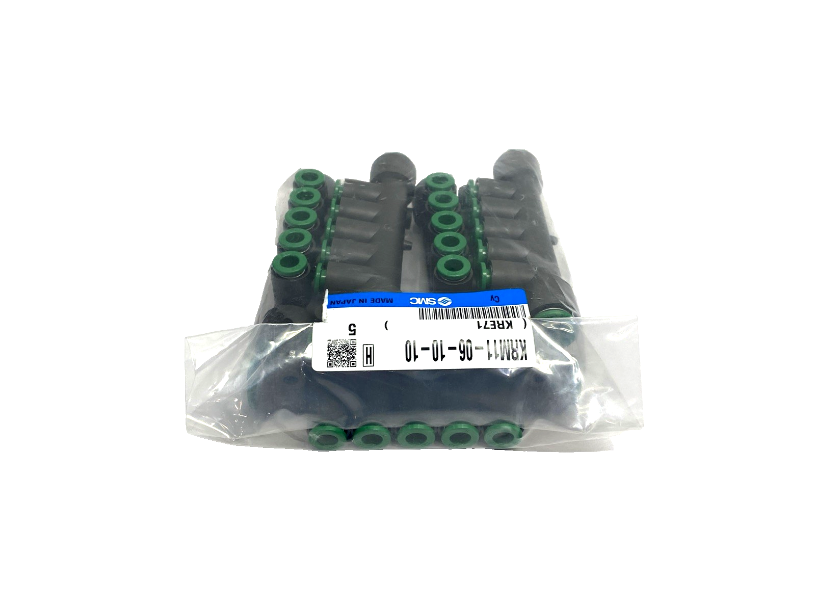 KRM11-06-10-10 | SMC Pneumatic Fitting Manifold, 6mm Tube O.D. 10mm Port LOT OF 5 - New - Maverick Industrial Sales