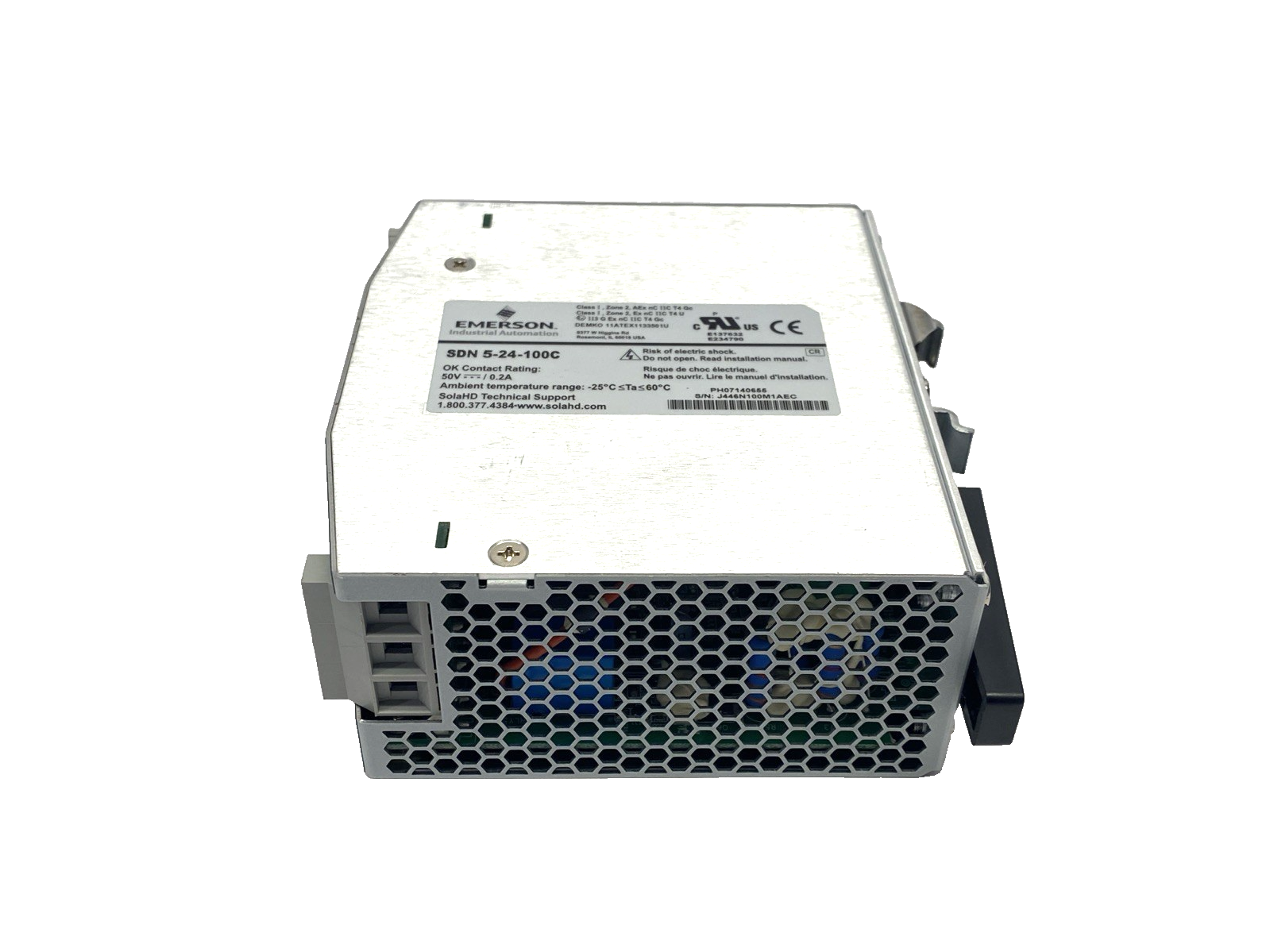 SDN 5-24-100C | Sola Power Supply 100-240VAC 2A In 24VDC 5A 120W Out - Used - Maverick Industrial Sales
