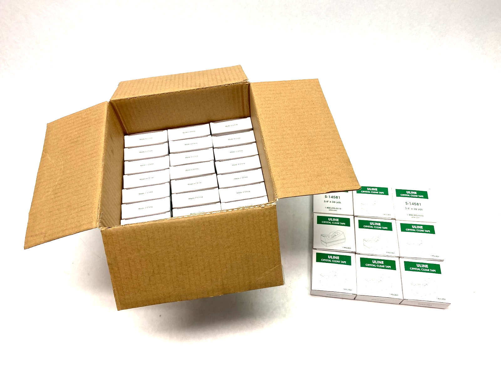 ULine S-14581 Crystal Clear Tape 3/4" x 36 yds BOX OF 57 ROLLS - Maverick Industrial Sales