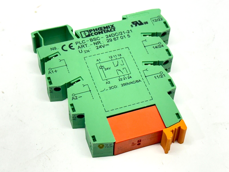 Phoenix Contact PLC-BSC-24DC/21-21 Relay Base 2967015 w/ Schrack RTE24024 Relay - Maverick Industrial Sales