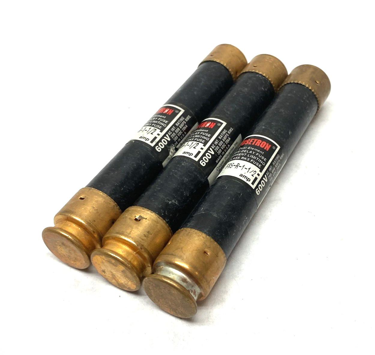 FRS-R-1-1/2 | Bussmann Fusetron Dual-Element Time Delay Fuse Class RK5 LOT OF 3 - New Other - Maverick Industrial Sales