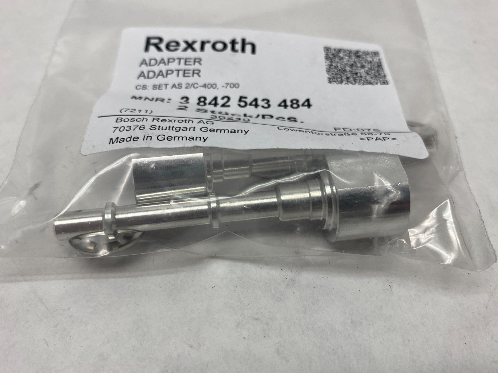 Bosch Rexroth 3842543484 Adapter, Set ADAPTER SET AS 2/C-400, -700 - Maverick Industrial Sales