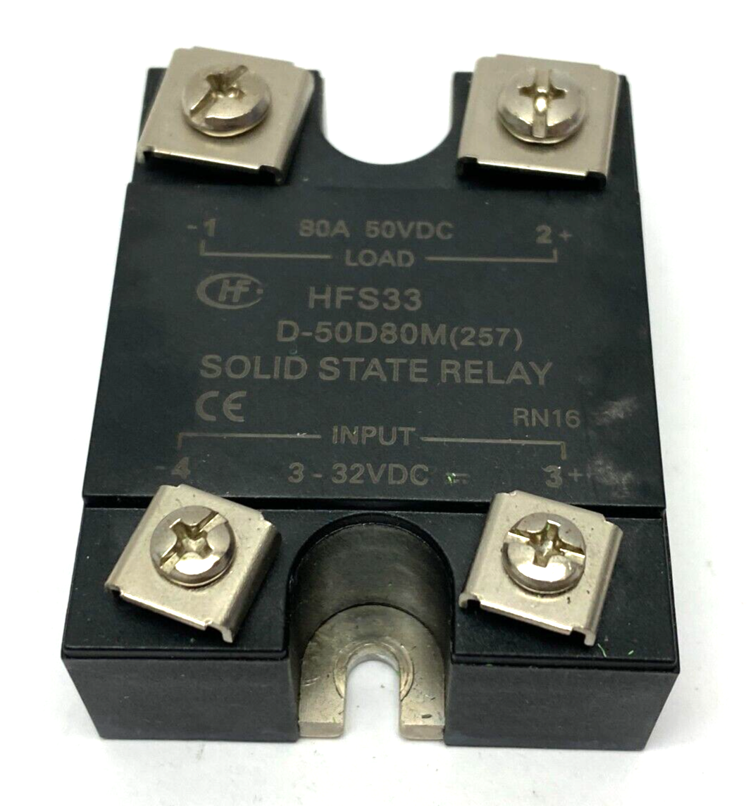 Hongfa HFS33 D-50D80M Solid State Relay 50VDC 3-32VDC 80A - Maverick Industrial Sales