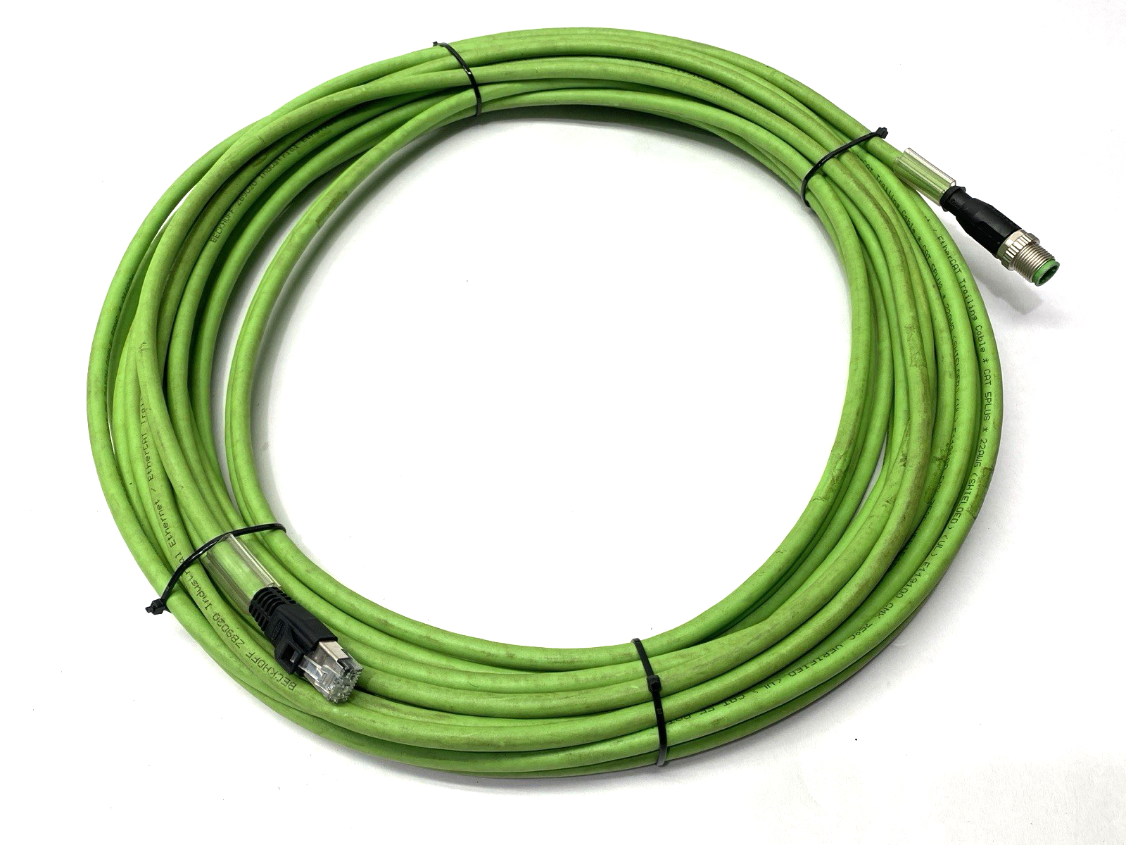 Beckhoff ZK1090-6191-0150 Double Ended EtherCAT Cordset M12 M to RJ45 M 15m - Maverick Industrial Sales