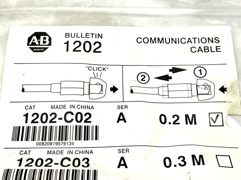 Allen Bradley 1202-C02 Ser. A SCANPort Cable 0.2m Length - Maverick Industrial Sales