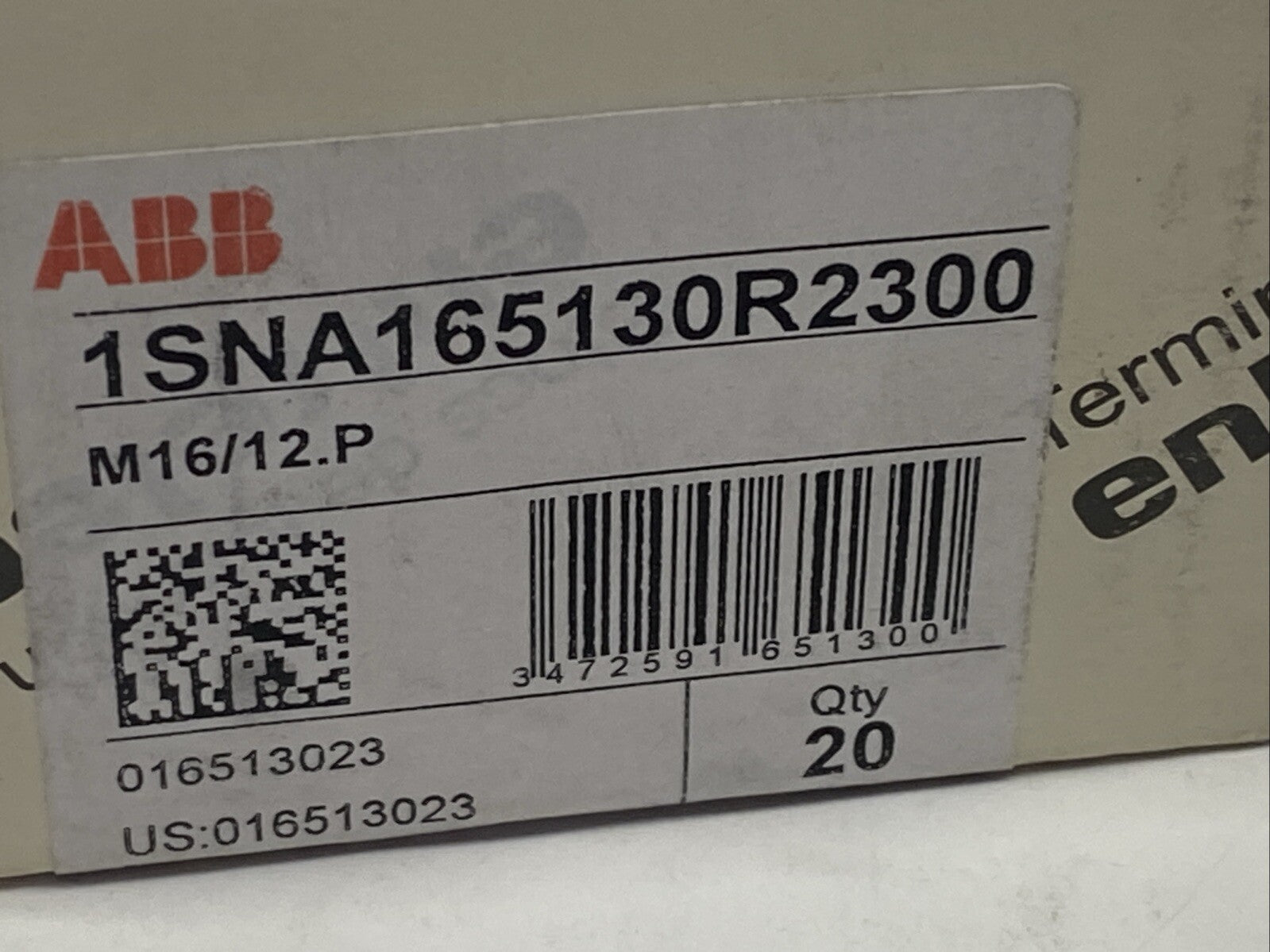 ABB 1SNA165130R2300 Ground Terminal Block Green/Yellow M16/12.P LOT OF 20 - Maverick Industrial Sales