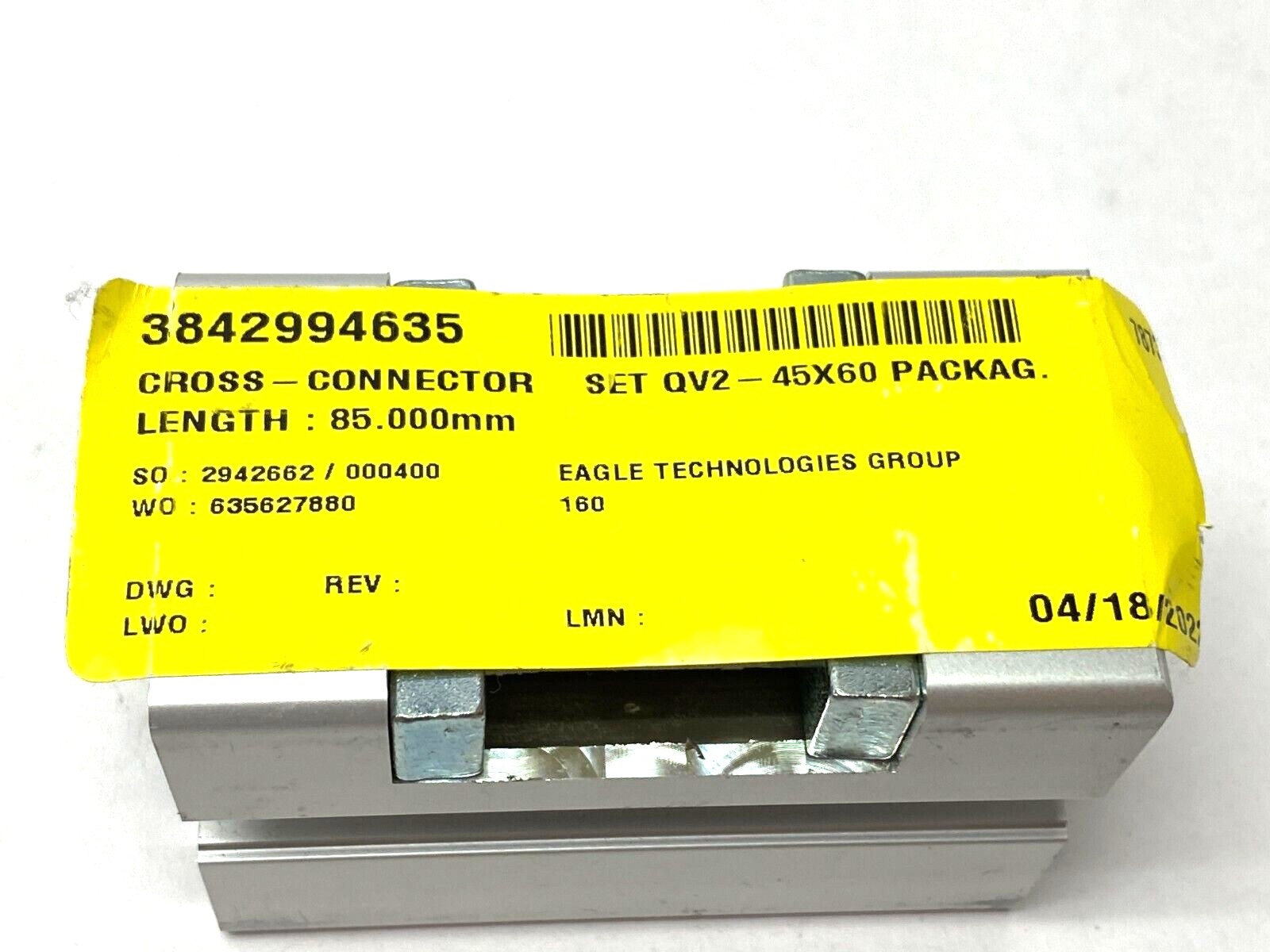 Bosch Rexroth 3842994635 Cross Connector QV2 45x60 85mm Length - Maverick Industrial Sales