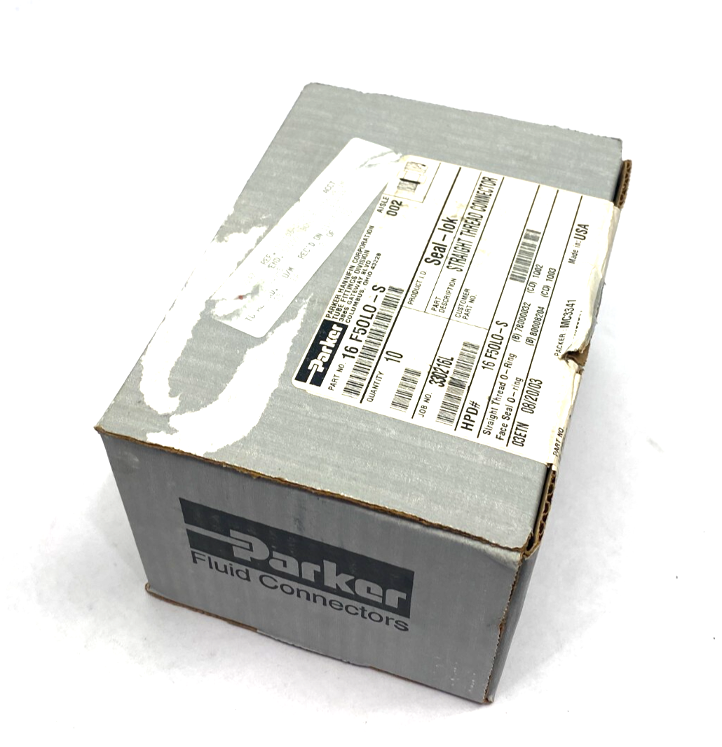 Parker 16 F5OLO-S Seal Lok ORFS Straight Threaded Connector Male BOX OF 10 - Maverick Industrial Sales