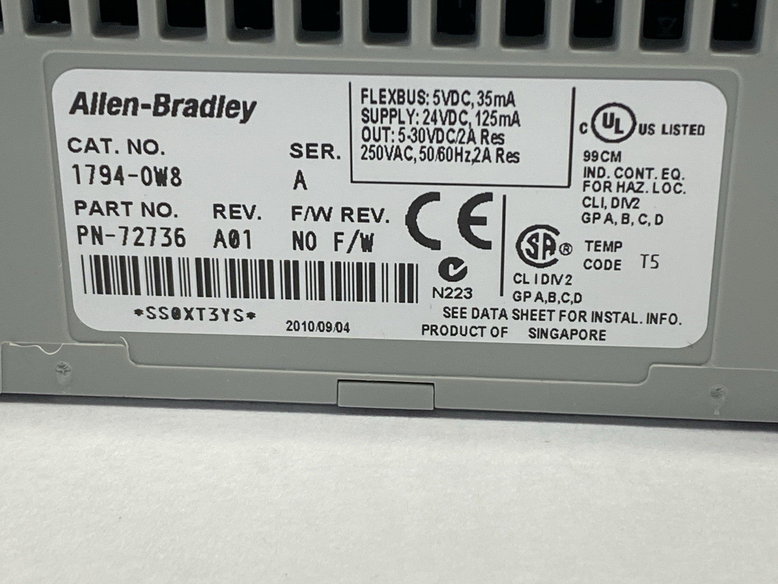 Allen Bradley 1794-OW8 Output Module Flex w/ 1794-TBNF Terminal Base 96176674 - Maverick Industrial Sales