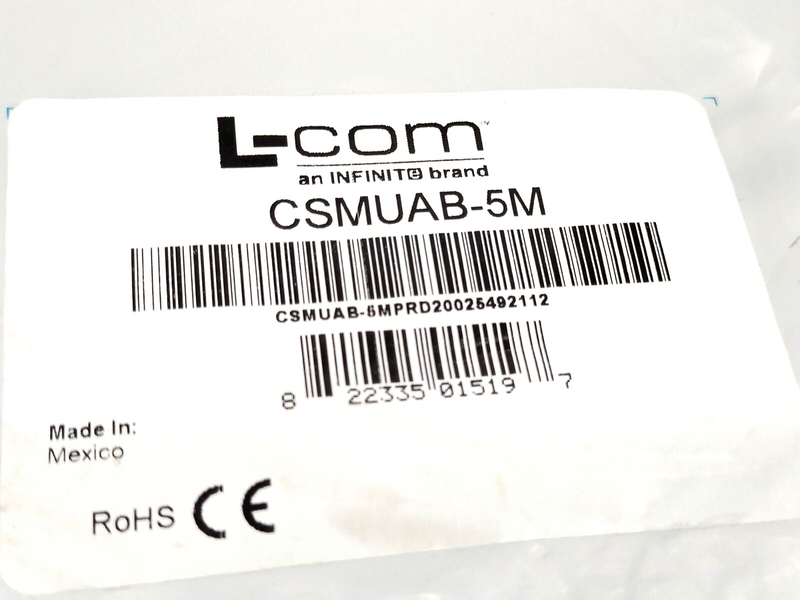 L-Com CSMUAB-5M Premium USB Cable Type A - B Cable, 5.0m - Maverick Industrial Sales