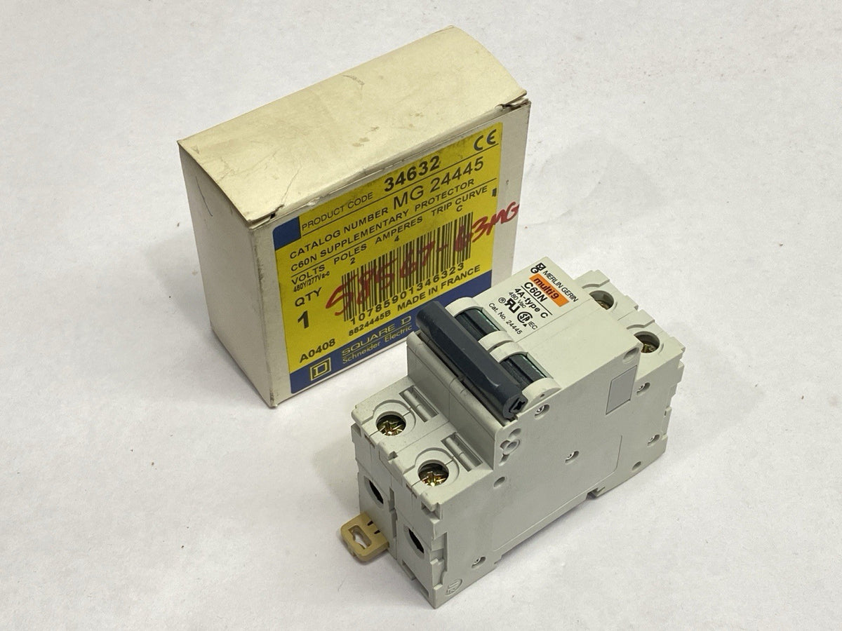 MG24445 | Square D Thermal Magnetic Circuit Breaker 2P 4A 277V/480Y - New – Open box - Maverick Industrial Sales