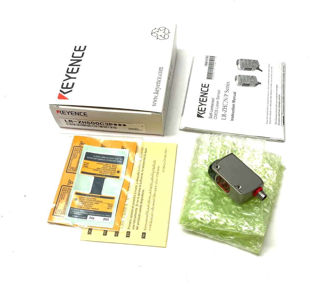 Keyence LR-ZH500C3P Self-Contained CMOS Laser Sensor M8 Connector Type 500mm - Maverick Industrial Sales