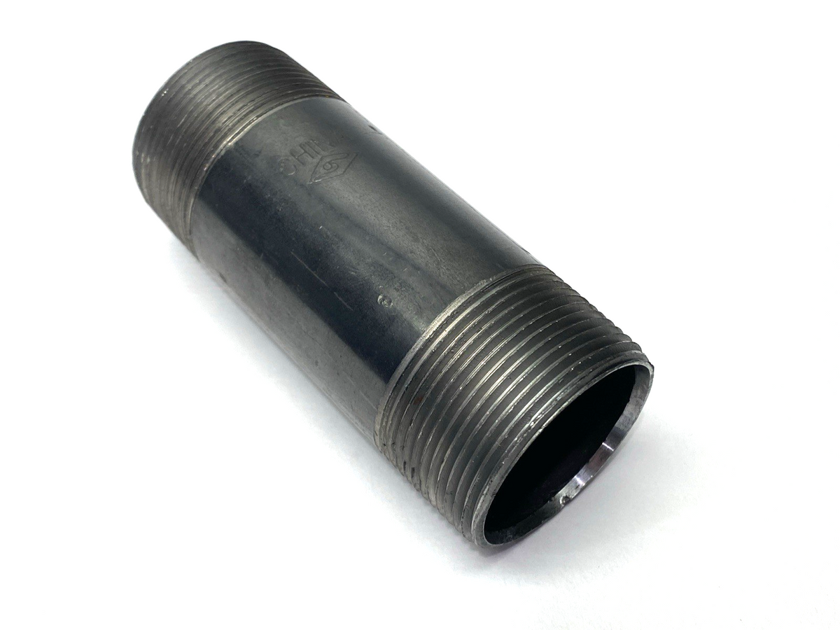 N/A | Black Steel Pipe Nipple 1-1/2" x 4-1/2" - New – Open box - Maverick Industrial Sales