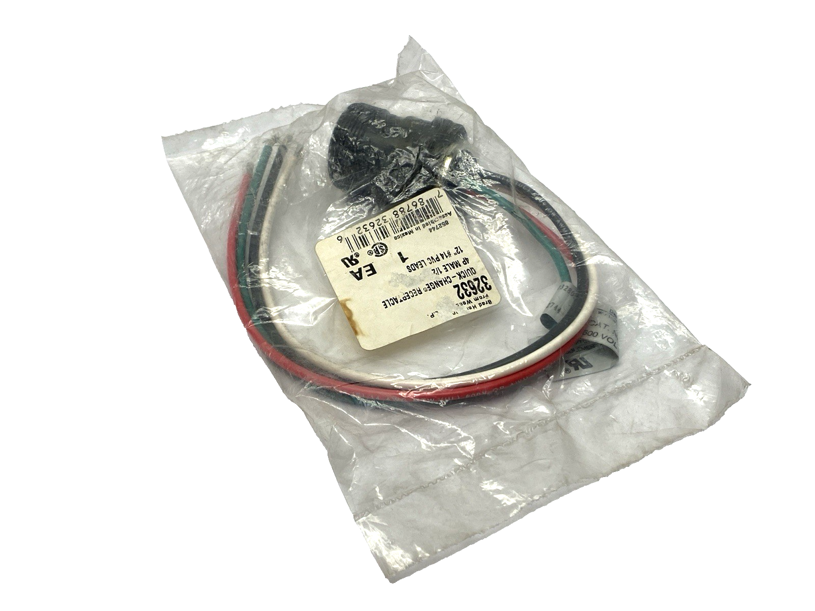 32632 | Woodhead Connectivity Quick Change Receptacle 4P Male 1/2" 12" Leads - New - Maverick Industrial Sales