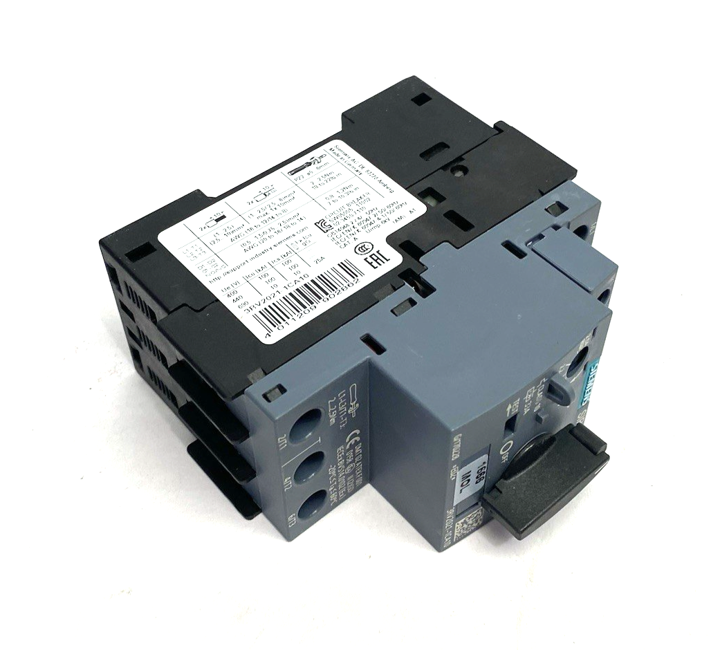Siemens 3RV2021-1CA10 SIRIUS Motor Protection Circuit Breaker Size S00 - Maverick Industrial Sales