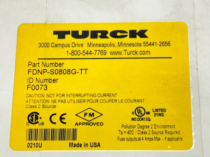 Turck FDNP-S0808G-TT I/O Module for DeviceNet Fieldbus 8-Input/Output F0073 - Maverick Industrial Sales