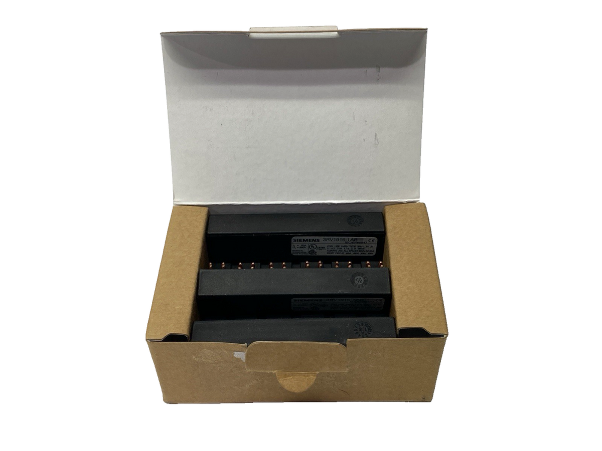 3RV1915-1AB | Siemens Busbar 3-Phase Modular Spacing 45mm for 2 Switches PKG OF 10 - New – Open box - Maverick Industrial Sales