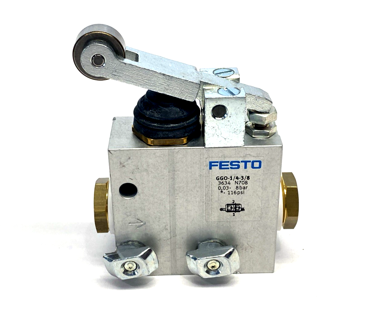 Festo GGO-1/4-3/8 One-Way Flow Control Valve, Roller Lever G1/4 3634 - Maverick Industrial Sales