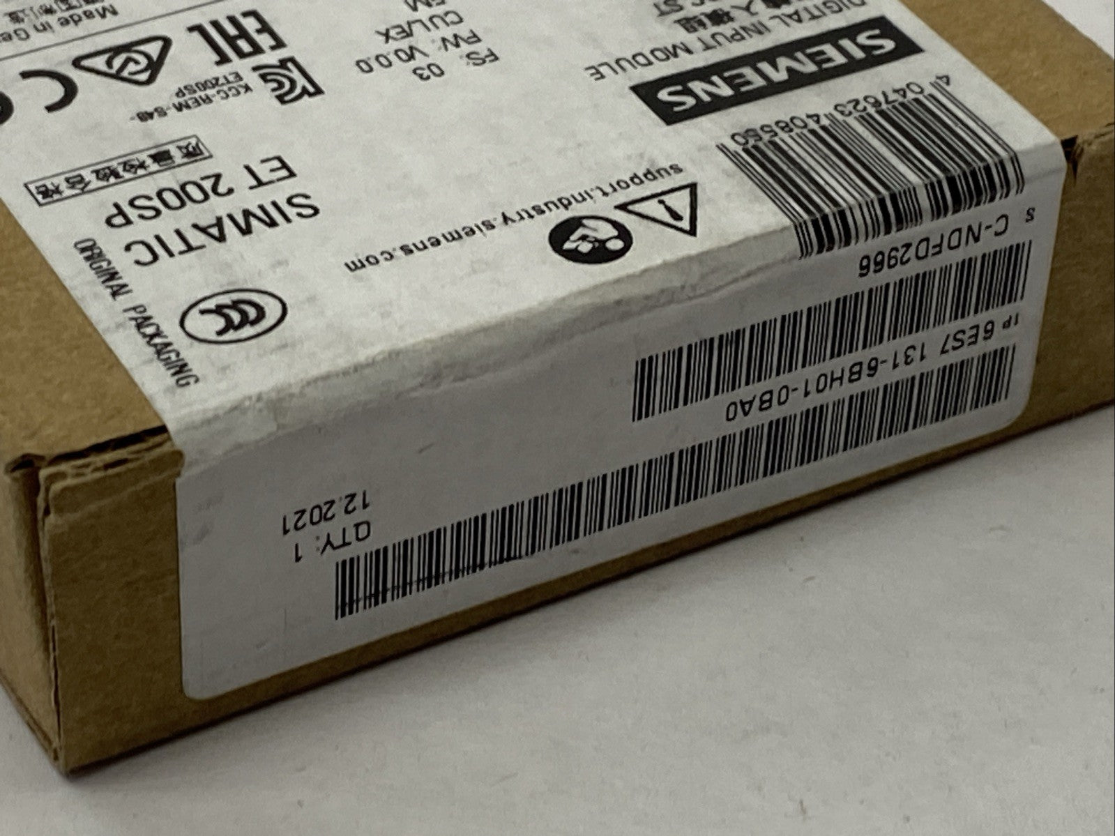 Siemens 6ES7 131-6BH01-0BA0 SIMATIC ET 200SP Digital Input Module DI 16x 24VDC - Maverick Industrial Sales