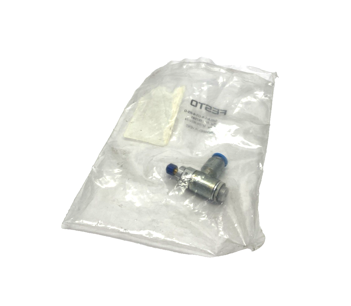 Festo GRLA-1/8-QS-6-RS-D One-Way Flow Control Valve, 6mm Tube OD, 197581 - Maverick Industrial Sales