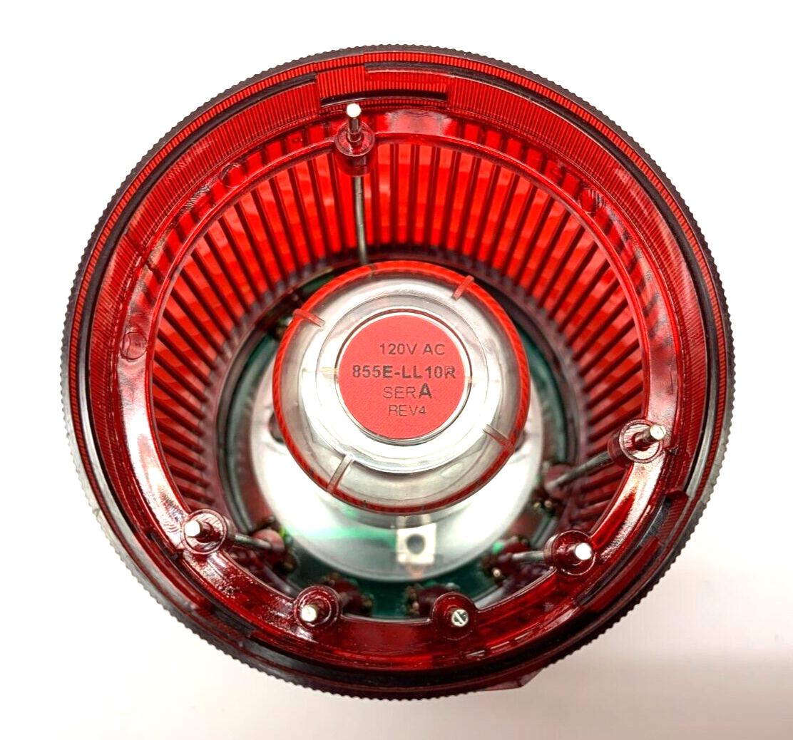 Allen Bradley 855T-B10TL4 Ser. C 70mm Red Steady LED Stack Light 120VAC - Maverick Industrial Sales
