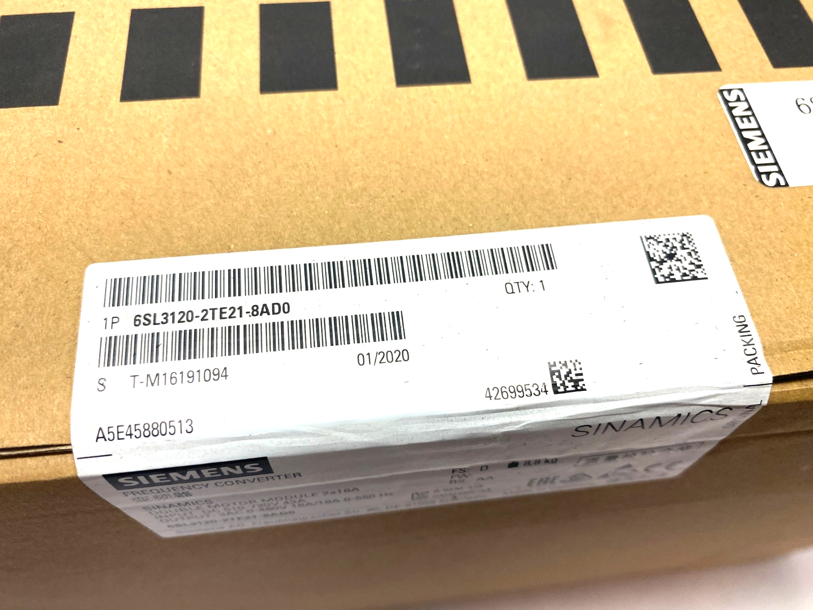 Siemens 6SL3120-2TE21-8AD0 SINAMICS S120 Double Motor Frequency Converter - Maverick Industrial Sales
