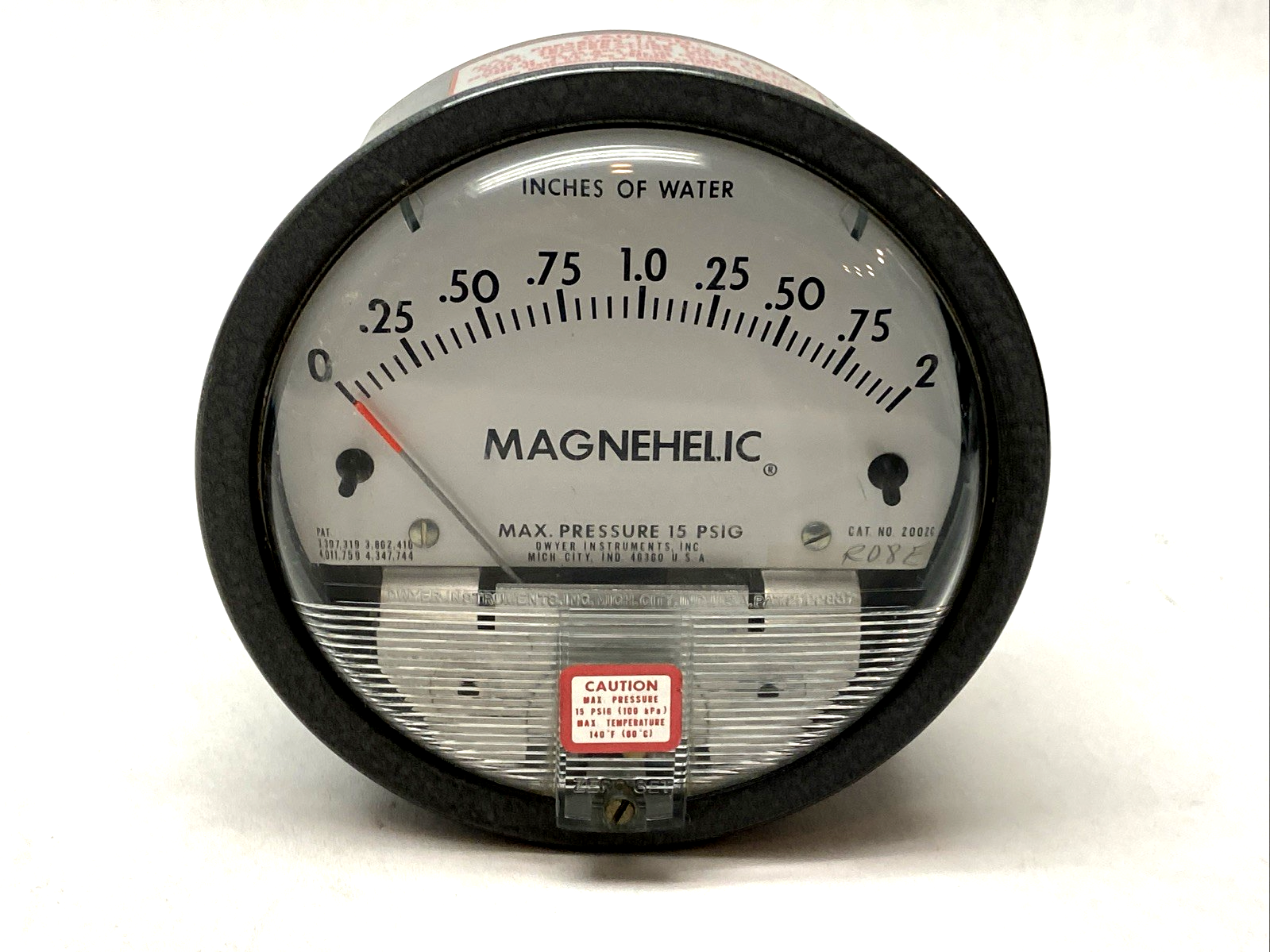 Dwyer Instruments 2002C Magnehelic Pressure Gauge Range 0-2" w.c. 15psig - Maverick Industrial Sales