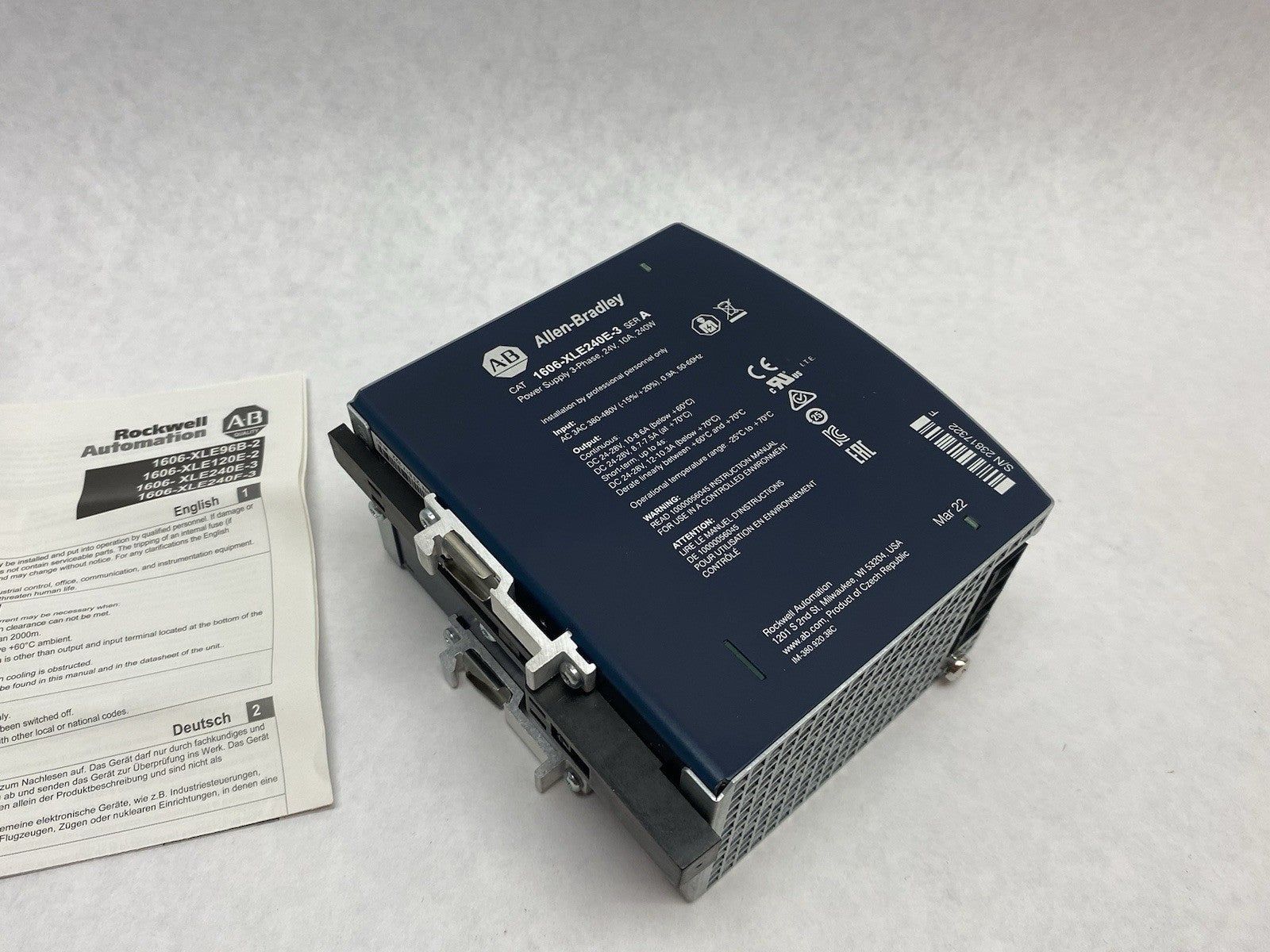 1606-XLE240E-3 | Allen Bradley Ser. A Power Supply 3AC 380-480V Input - New Other - Maverick Industrial Sales