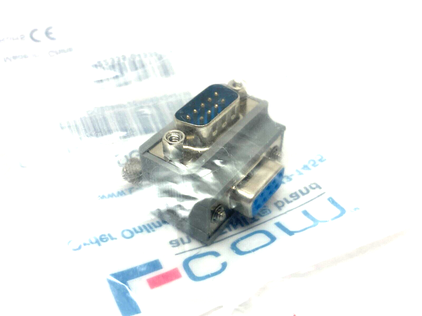 Lcom DG909MF2 Low Profile Right Angle Adapter DB9 Male to Female Cable Exit 2 - Maverick Industrial Sales