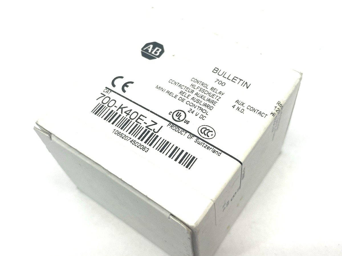 700-K40E-ZJ | Allen Bradley Ser. B Miniature Contactor IEC Control Relay 4 N.O. - New – Open box - Maverick Industrial Sales